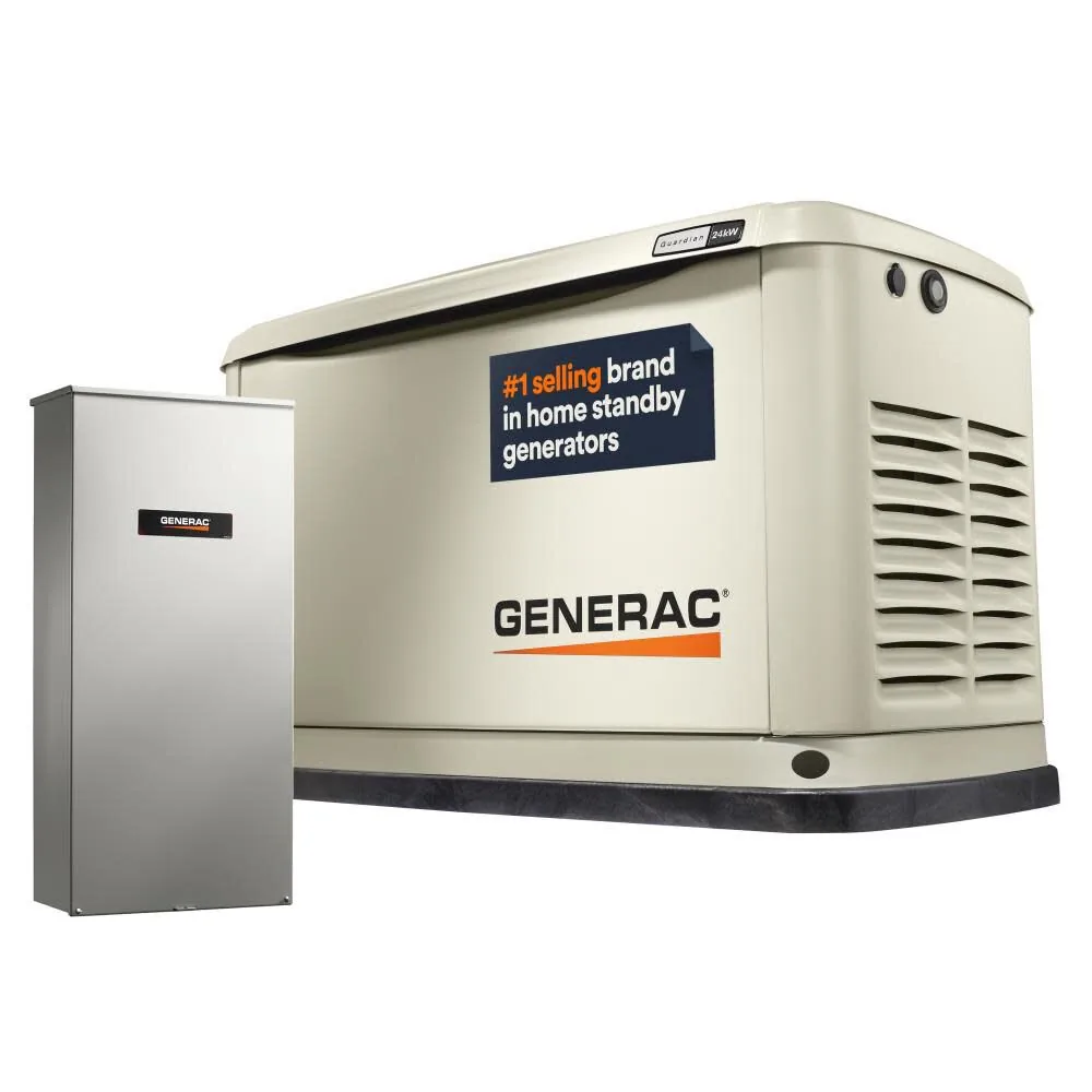 Generac Guardian 24kW Home Standby Generator with RXSW200A3 Transfer Switch