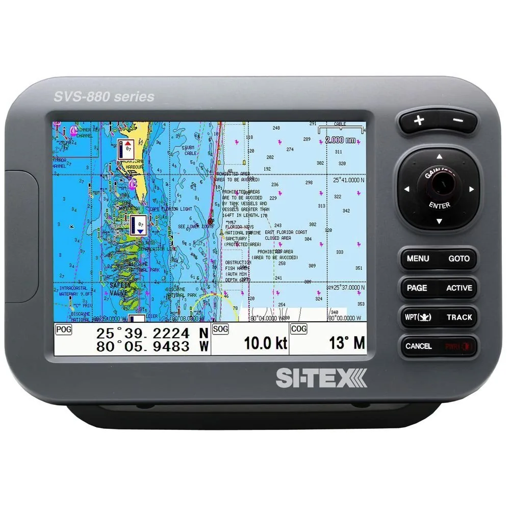 SI-TEX Standalone 8 Chartplotter System w/Color LCD, Internal & External GPS Antenna & C-MAP 4D Card