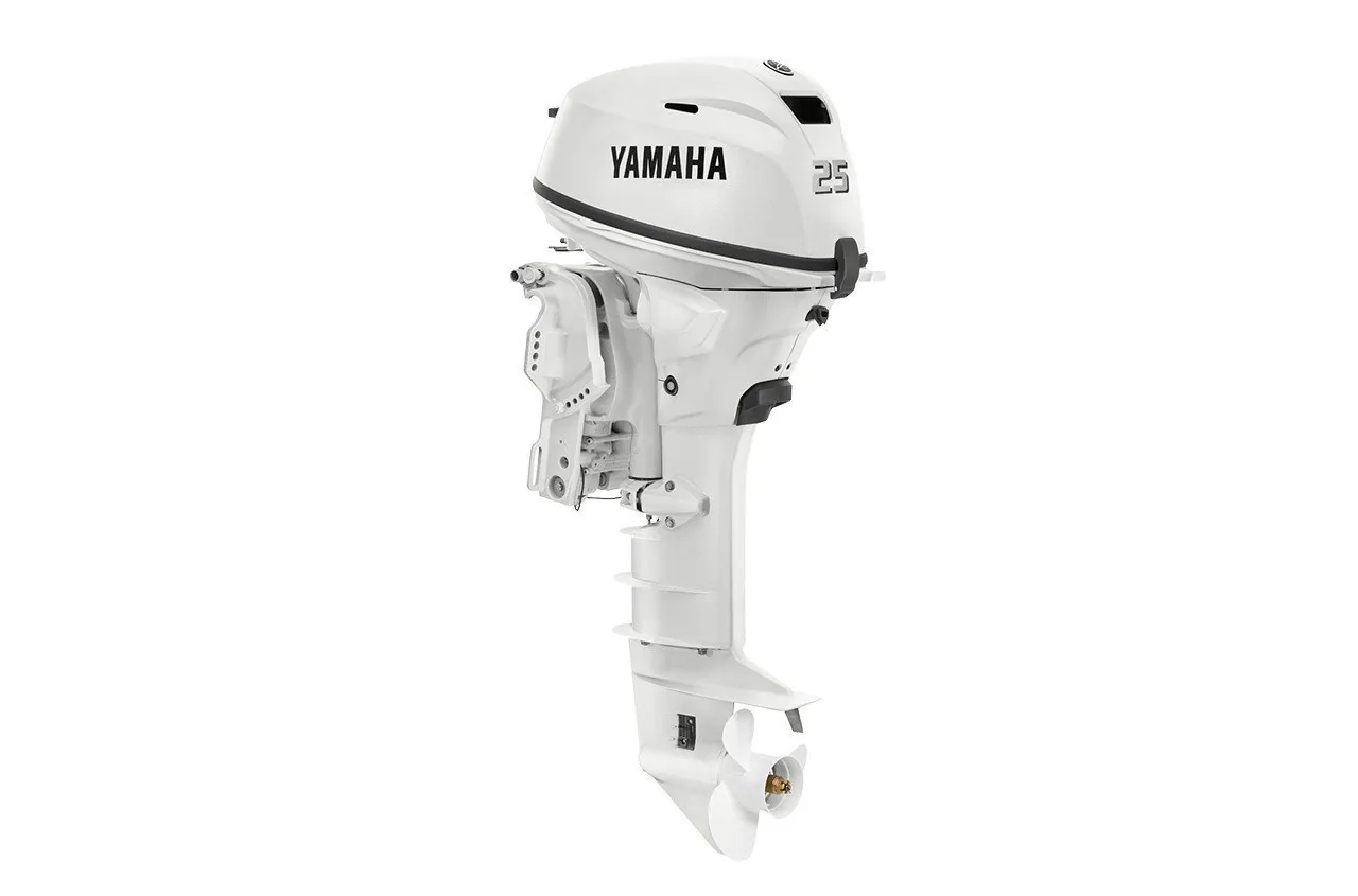 Yamaha T25XWTC2 25HP in White High Thrust 25″ Shaft Remote Mechanical