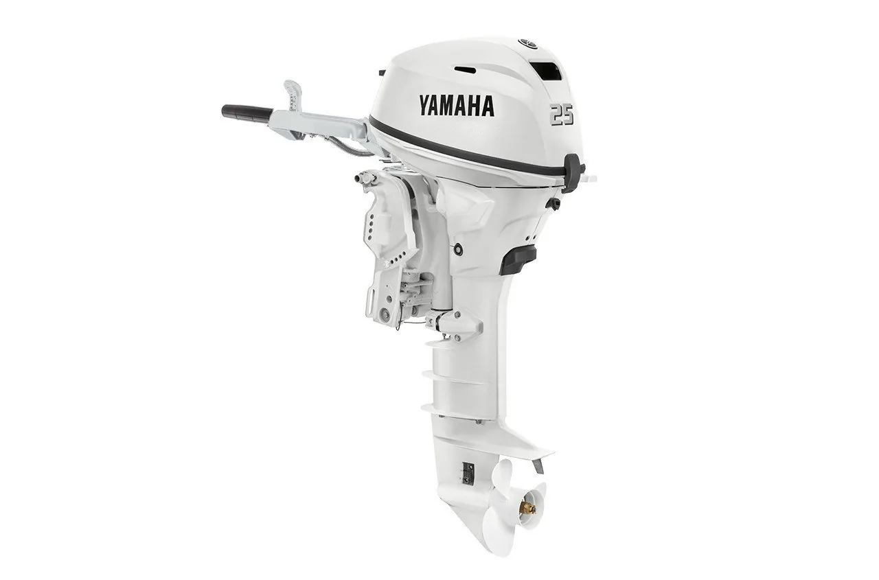 Yamaha F25LWTHC2 25HP in White 20″ Shaft Tiller Electric & Manual Start