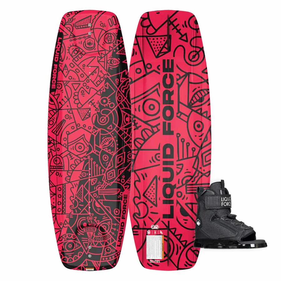 Liquid Force Boy’s Origin FS Wakeboard w/ Rant Bindings