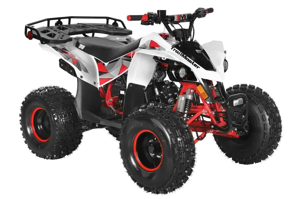 Trailmaster F125 Youth ATV, 125cc Air-Cooled Engine, Automatic with Reverse, 4-Stroke, Single Cylinder, electric start, Throttle Limiter