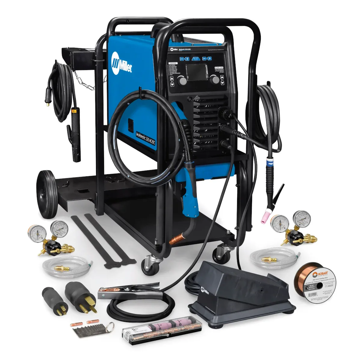 Miller Multimatic 220 AC/DC Multiprocess Welder w/Dual Cylinder Cart (951000070)