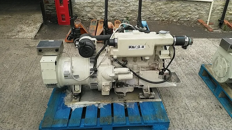 Used Mitsubishi Kilo-Pak 20kW Single Phase Marine Generator Set