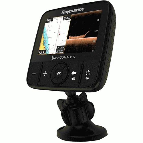 RAYMARINE DRAGONFLY 5PRO US COMBO W/ TRANSDUCER & US LAKES RIVERS & COASTAL MAPS BY C-MAP