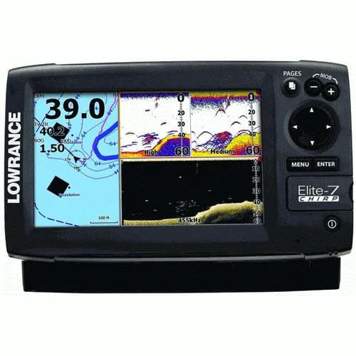 LOWRANCE 000-11658-001 ELITE-7 CHIRP FISHFINDER/CHARTPLOTTER GOLD COMBO – NO TRANSDUCER