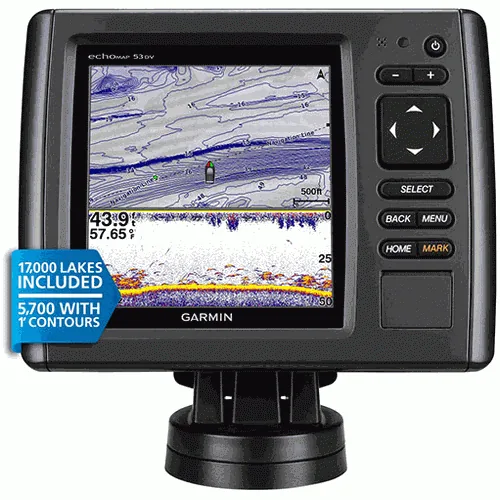 GARMIN 010-01383-00 ECHOMAP 53DV W/LAKEVÜ HD & 77/200 DOWNVÜ TRANSDUCER