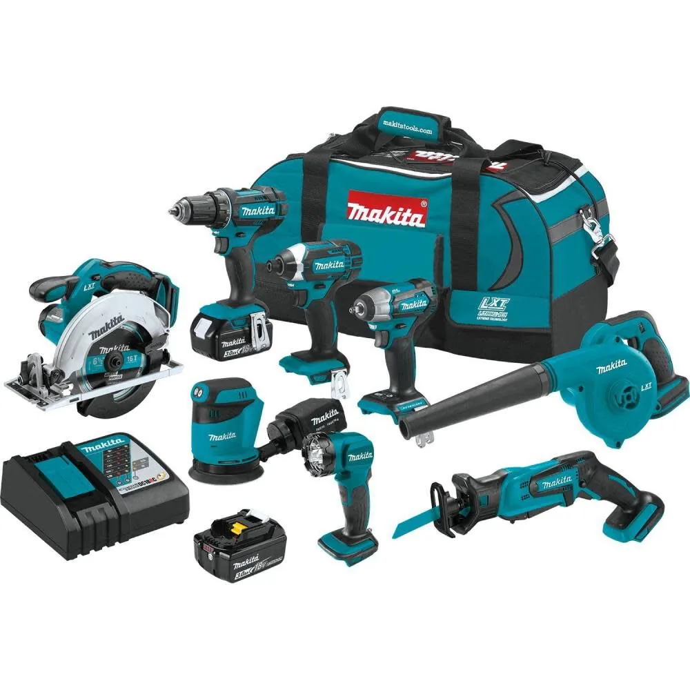 NEW Makita 18V LXT Lithium-Ion Cordless 8-Piece Combo Kit (3.0Ah)