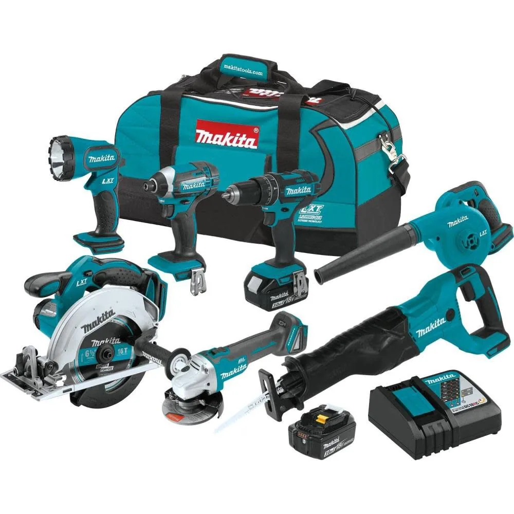 NEW Makita 18V LXT Lithium-Ion Cordless 7-Pc. Combo Kit (3.0Ah)