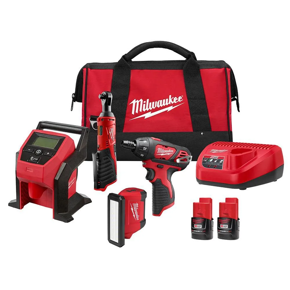 NEW Milwaukee M12 4 Tool Combo Kit
