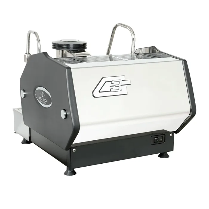 Close-up of the La Marzocco GS3 Original Automatic saturated group head, emphasizing its robust, commercial-grade construction