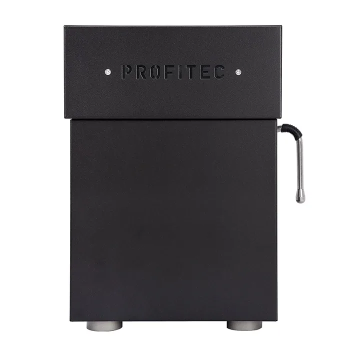 A detailed shot of the Espresso Machine Profitec MOVE modular bottomless portafilter with its removable silicone spout insert