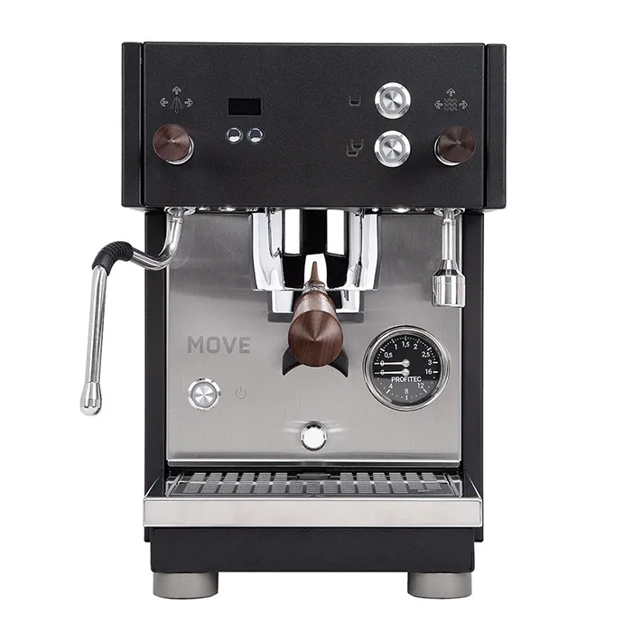 Close-up of the Espresso Machine Profitec MOVE OLED display, showing menu navigation or shot timer