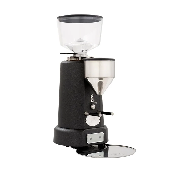 Close-up of the ECM V Titan 64 Espresso Grinder Anthracite worm gear adjustment knob, emphasizing its precise control
