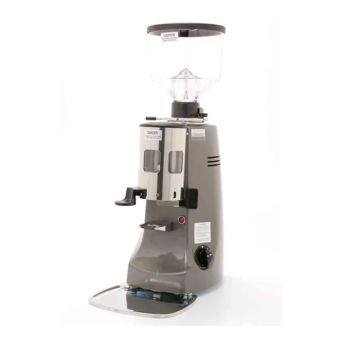 A large, robust Mazzer Royal Automatic Espresso Grinder, with its prominent hopper and doser