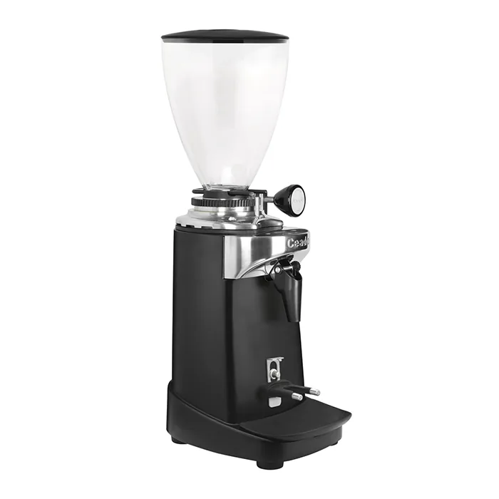 A robust, Ceado E37T coffee grinder Black, showcasing its large bean hopper and sleek design