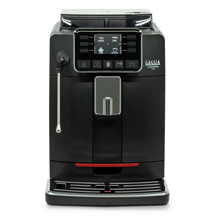 A detailed shot of the Gaggia Cadorna Barista Plus White commercial-style steam wand frothing milk
