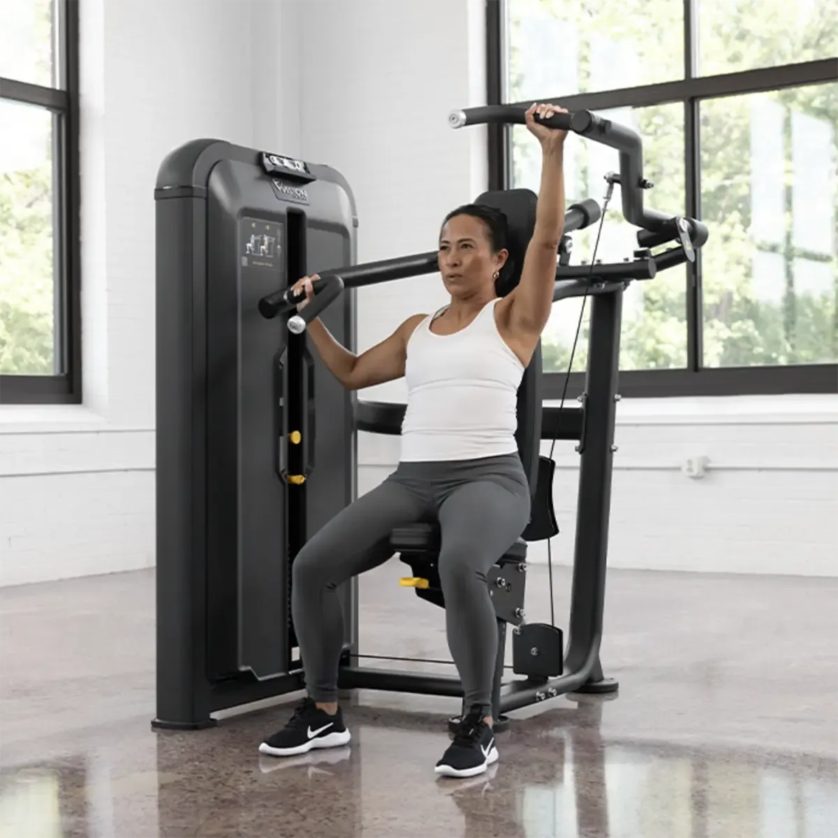 Vision Keystone Upper-body training machine with 107 kg weight stack and gas-assisted seat adjustment