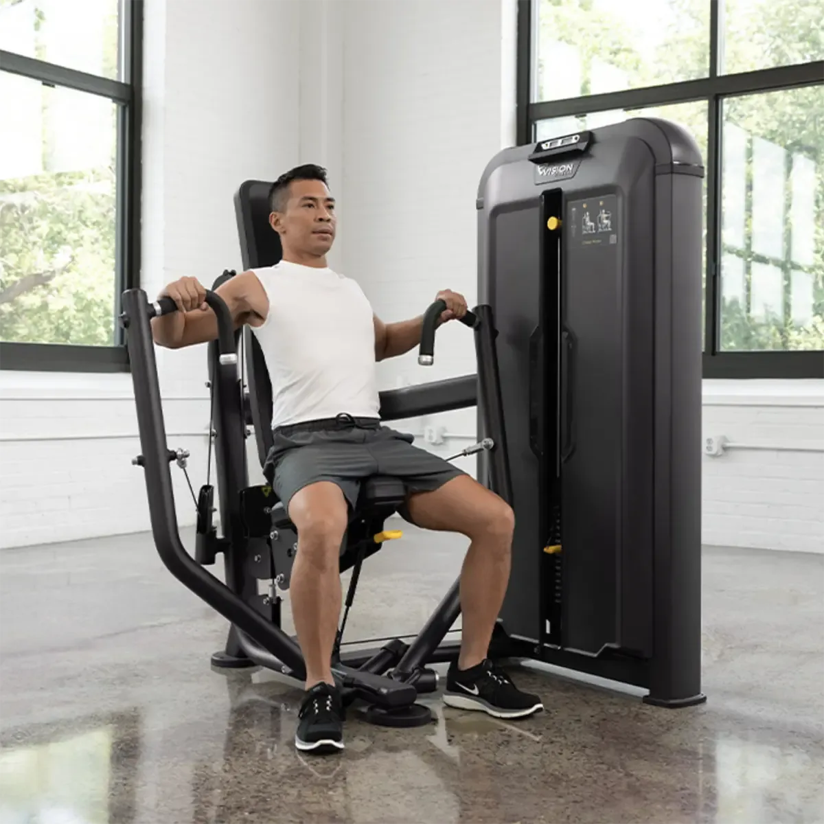 Vision Keystone Commercial chest press machine with multiple grip positions