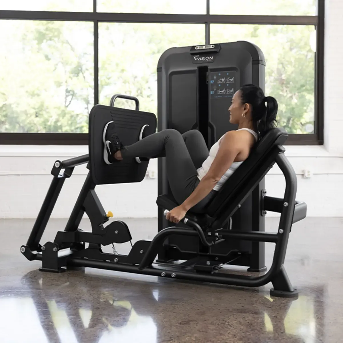 Vision Keystone Commercial leg press and calf press station with large nonslip footplate