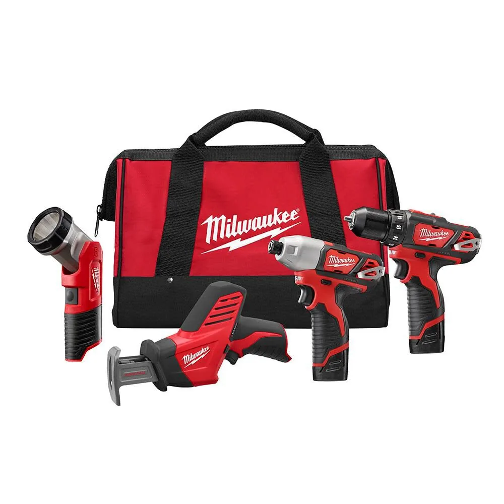 NEW Milwaukee M12 Cordless Lithium-Ion 4 Tool Combo Kit