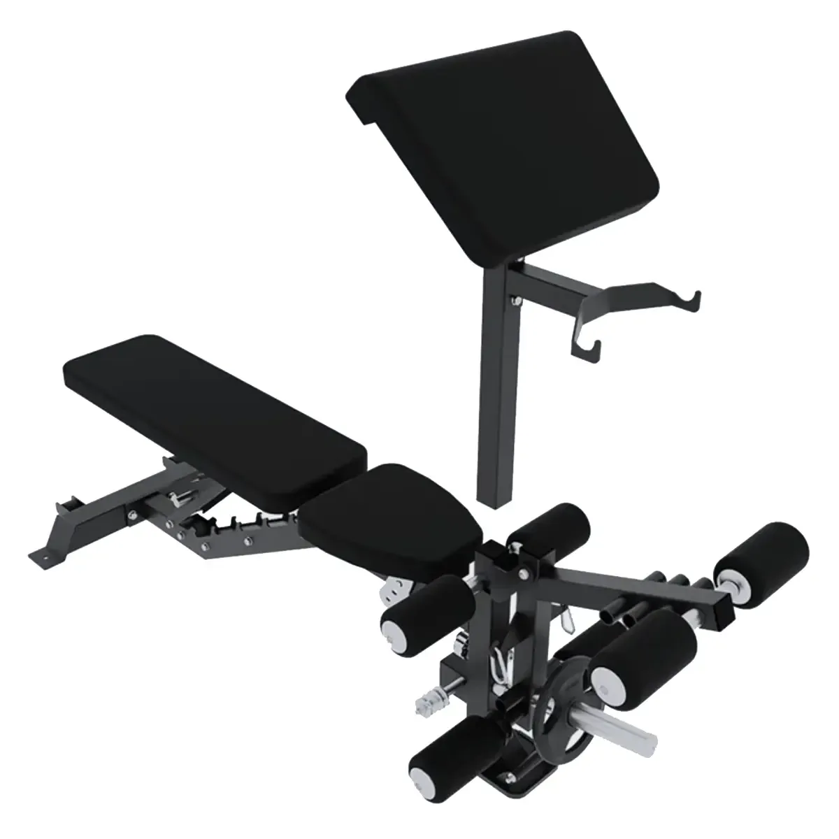 Force USA Adjustable flat incline decline bench with upright storage