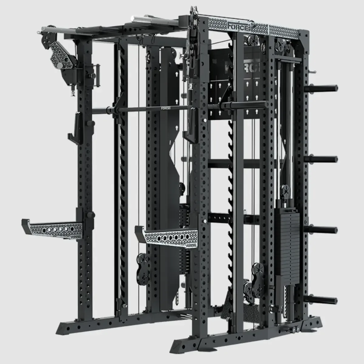 Force USA C20 trainer with center cable system and dual weight stacks