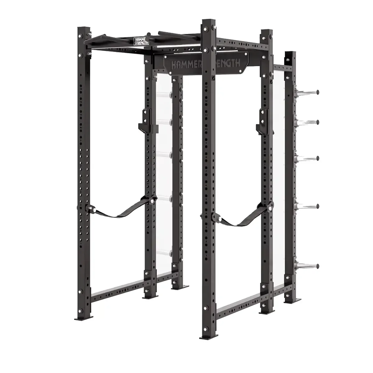 Hammer Strength HD Athletic NX Power Rack with integrated plate storage