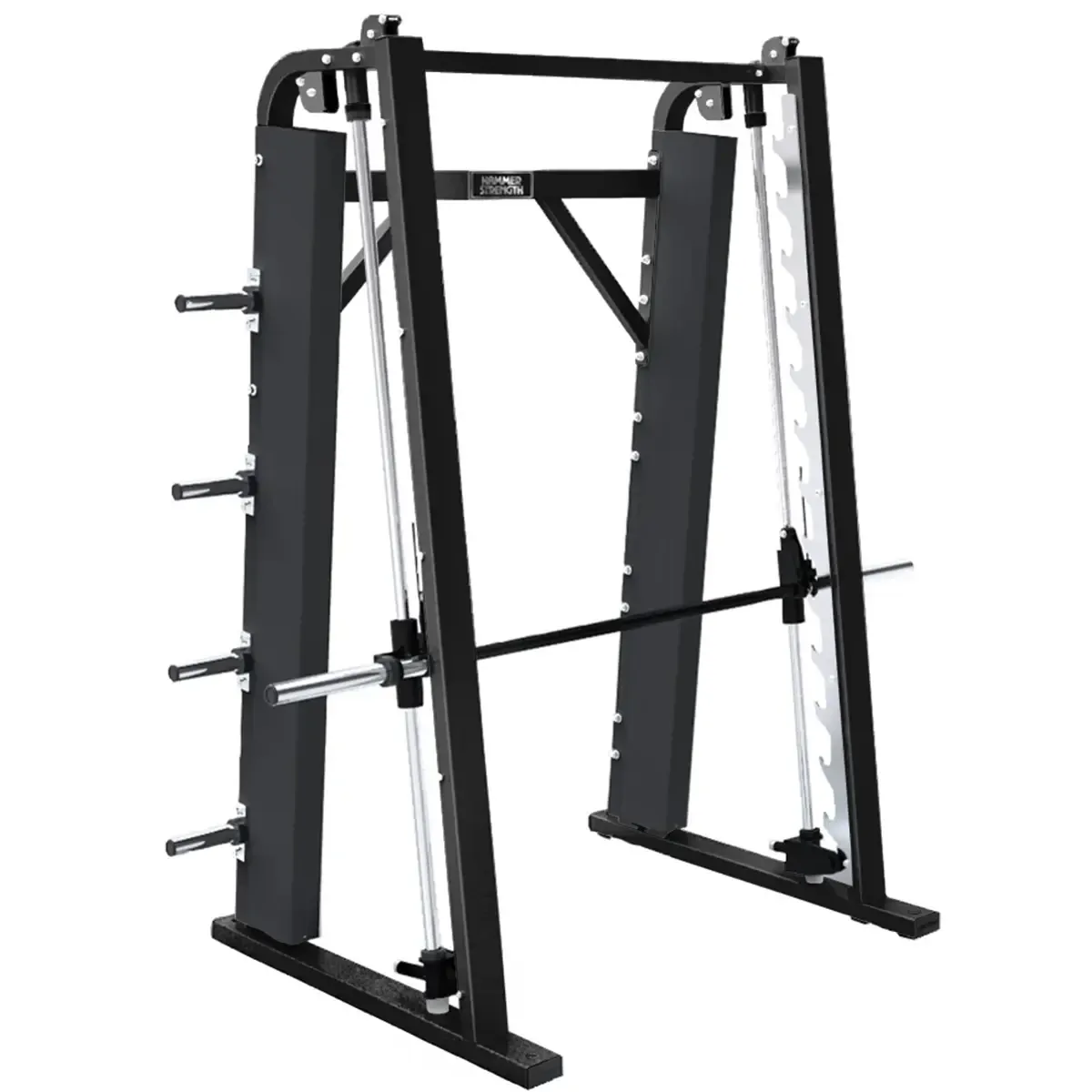 Hammer Strength Smith Machine with integrated weight storage
