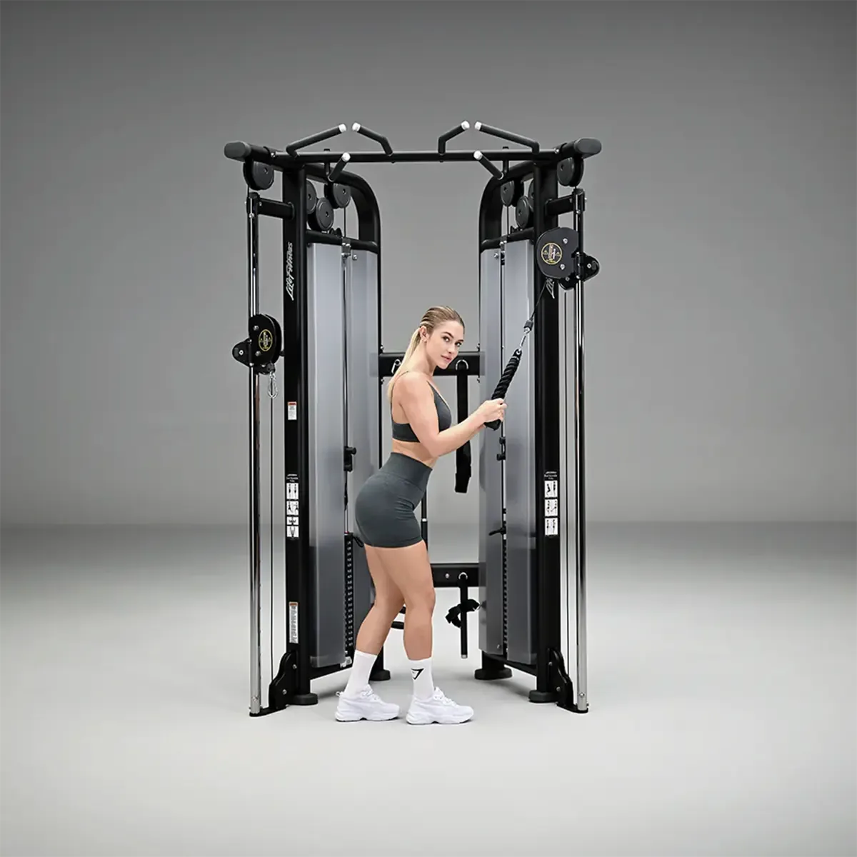 Life Fitness Dual adjustable pulley with multi-grip pull-up bar and accessory storage