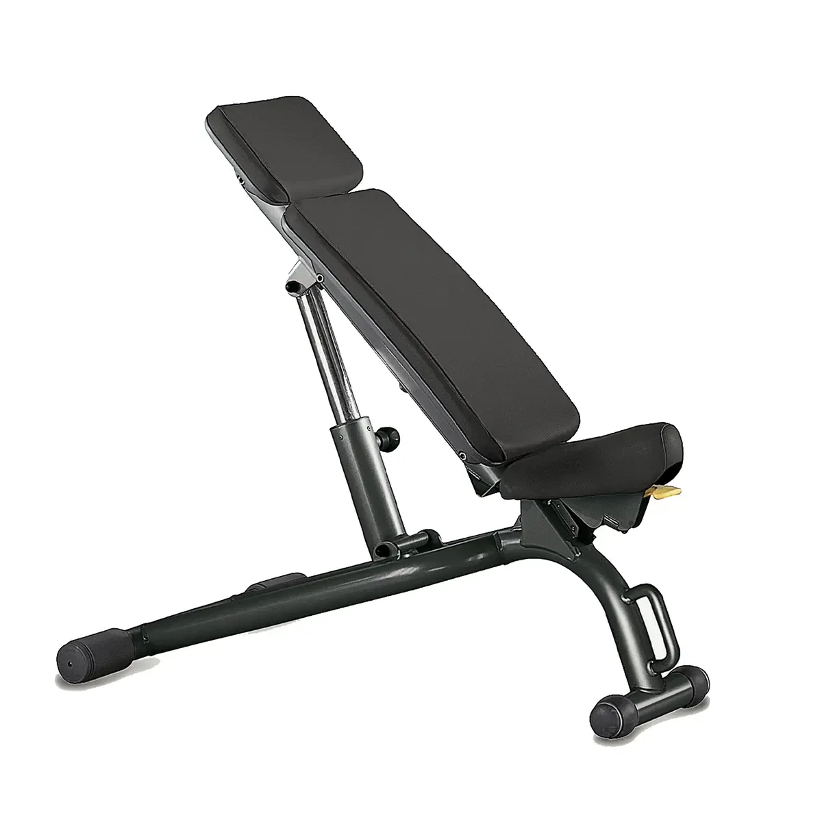 Technogym Adjustable Flat Weight Bench with integrated wheels and handle
