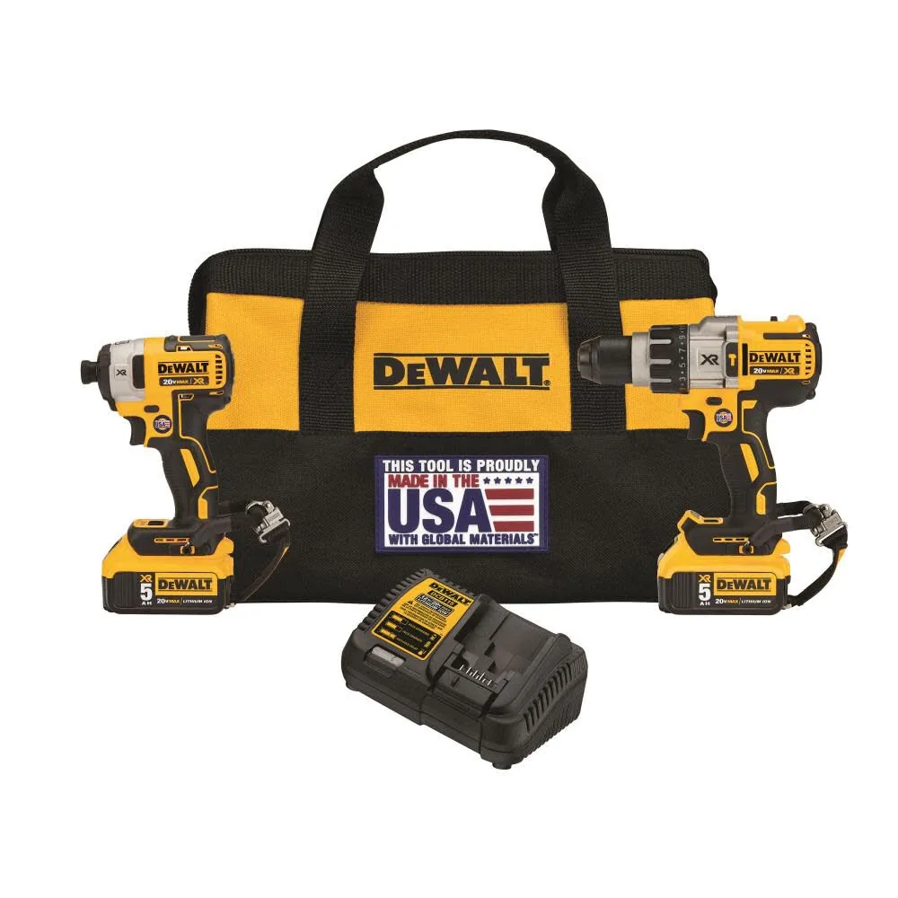 NEW DEWALT 20V MAX XR 2 Tool Combo Kit with LANYARD READY Attachment Points