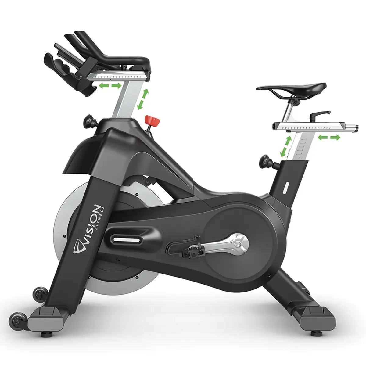 Vision IC700 Studio-style indoor cycle with dual-sided pedals and steel frame
