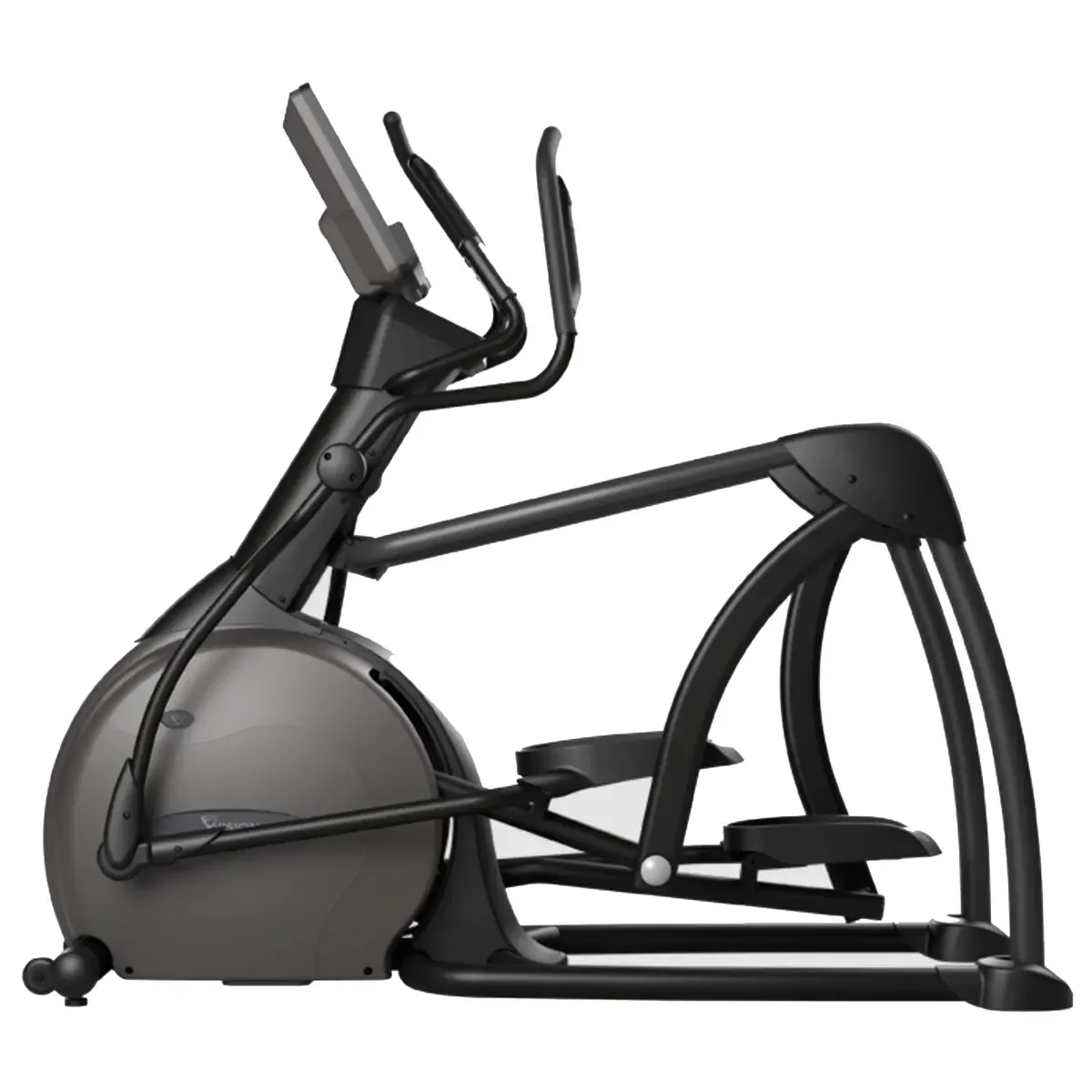 Vision S700E elliptical side view with cushioned pedals and handlebars