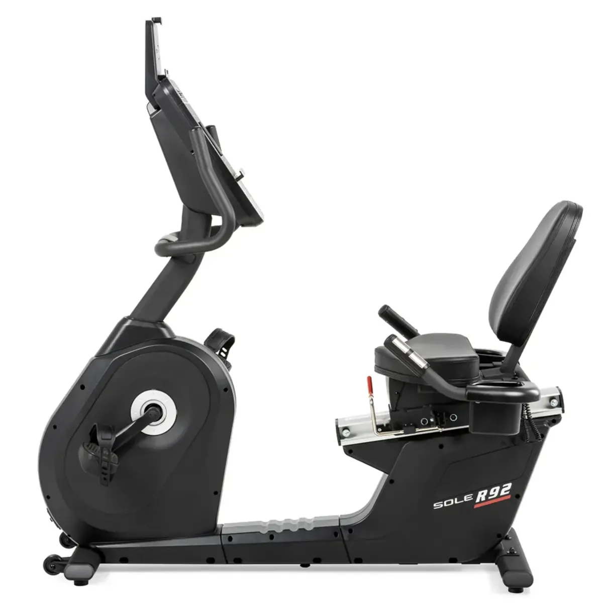 SOLE R92 Recumbent exercise bike with eddy current brake resistance and Bluetooth speakers