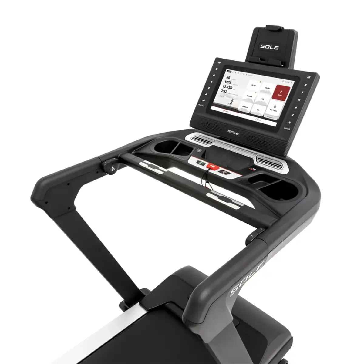 SOLE TT8 Treadmill with incline and decline controls, wireless charging, and Bluetooth speakers