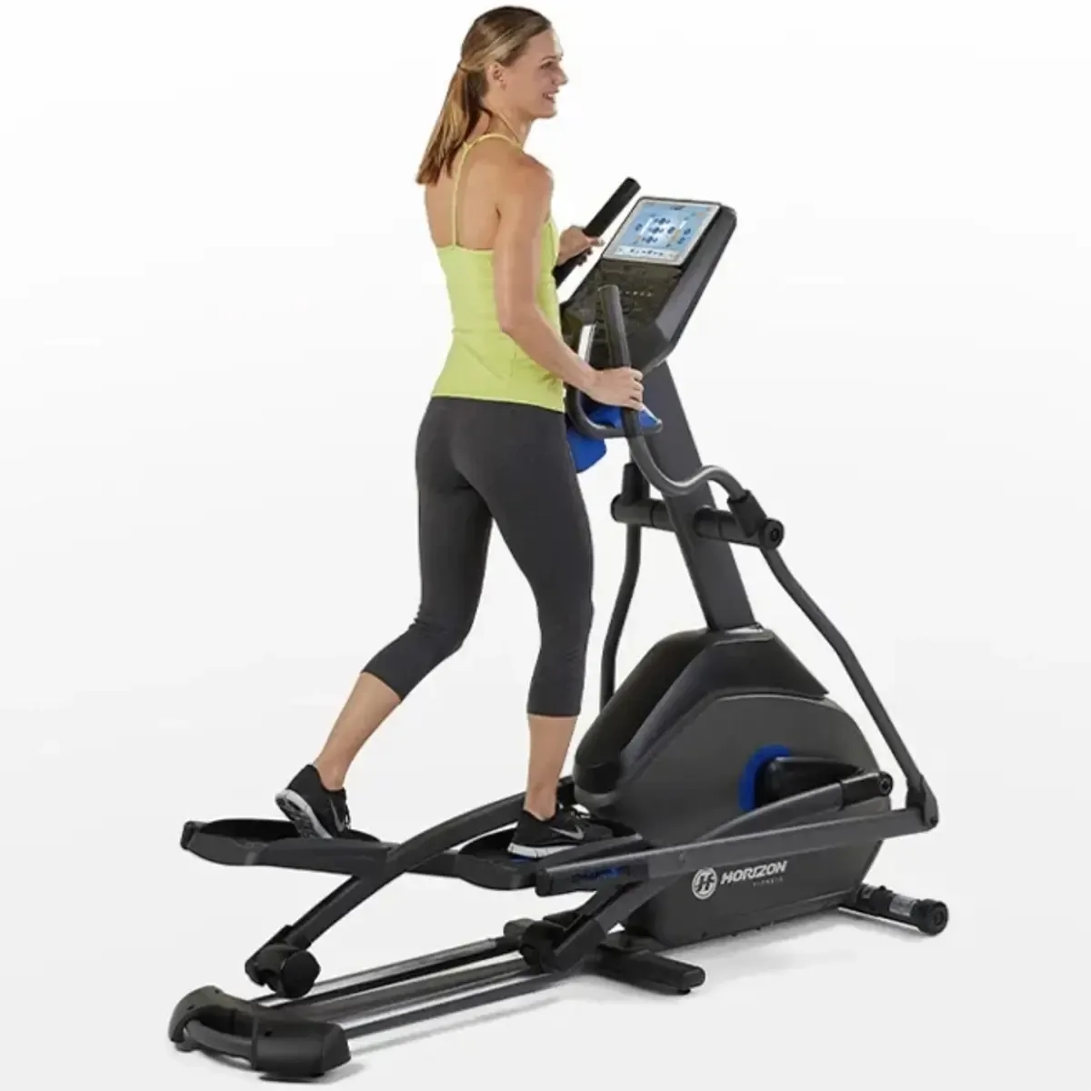 Horizon 7.0 AE home elliptical with power incline and Six-Star frame