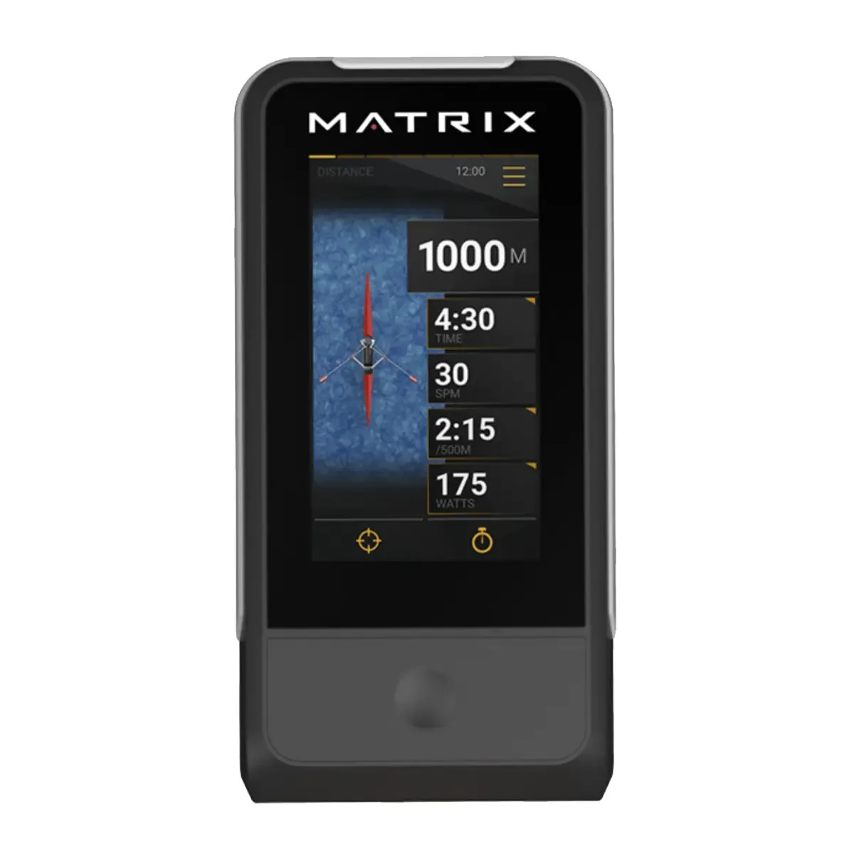 Target training touchscreen for Matrix RXP rowing machine