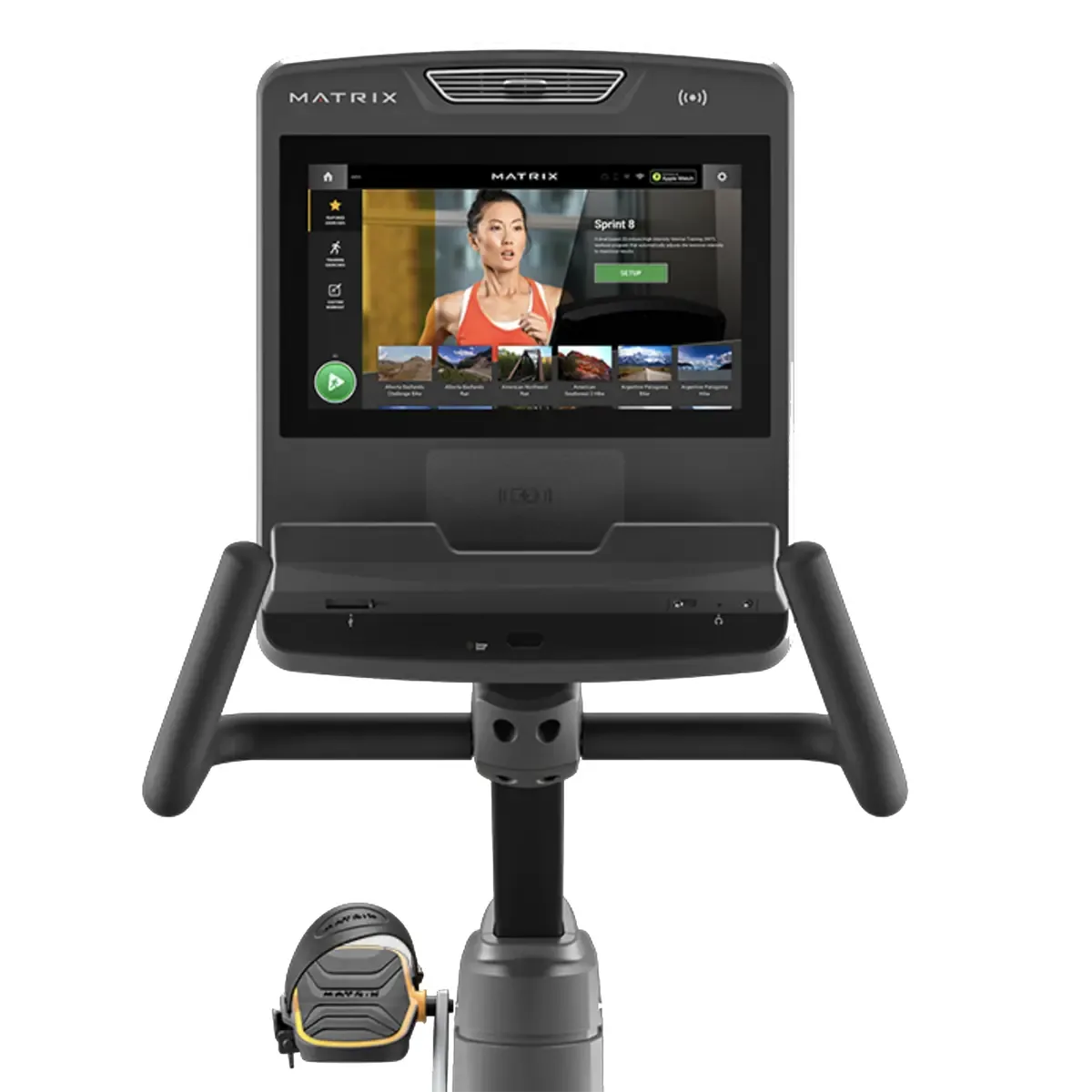 Matrix recumbent cycle for low-impact cardio and heart rate training