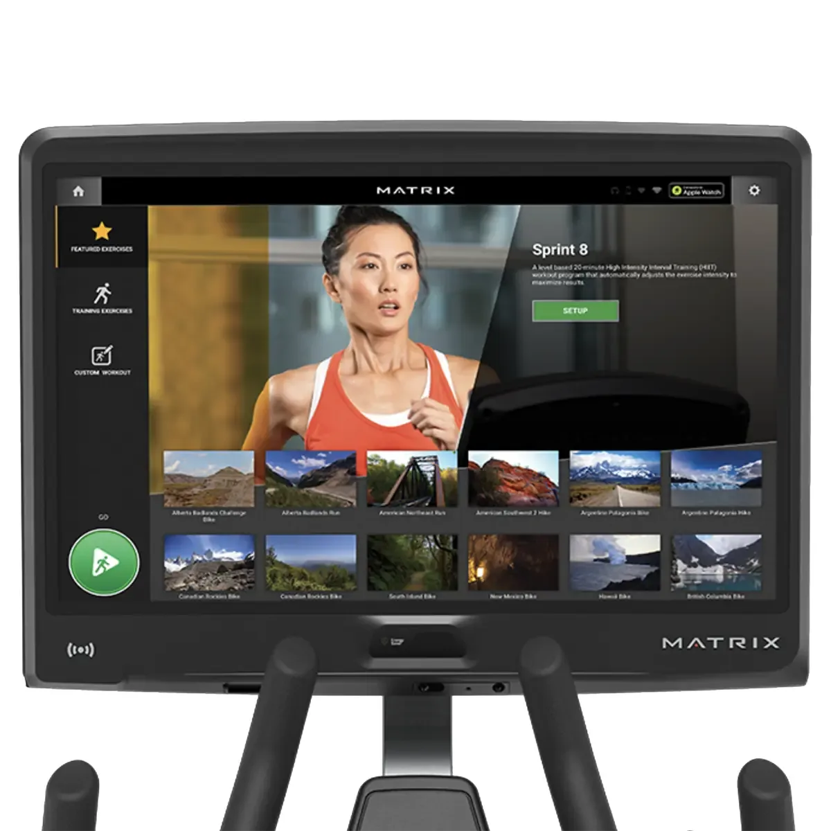 22-inch touchscreen console for Matrix Virtual Training Cycle