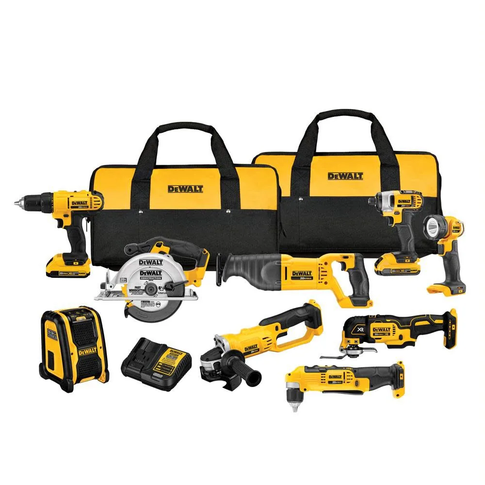 NEW DEWALT 20V Max 9 Tool Combo Kit with Soft Case