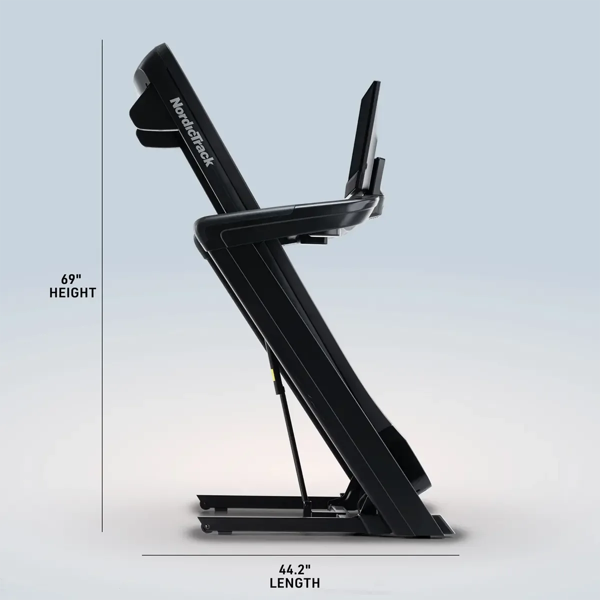 Runner using NordicTrack treadmill with iFIT workout display