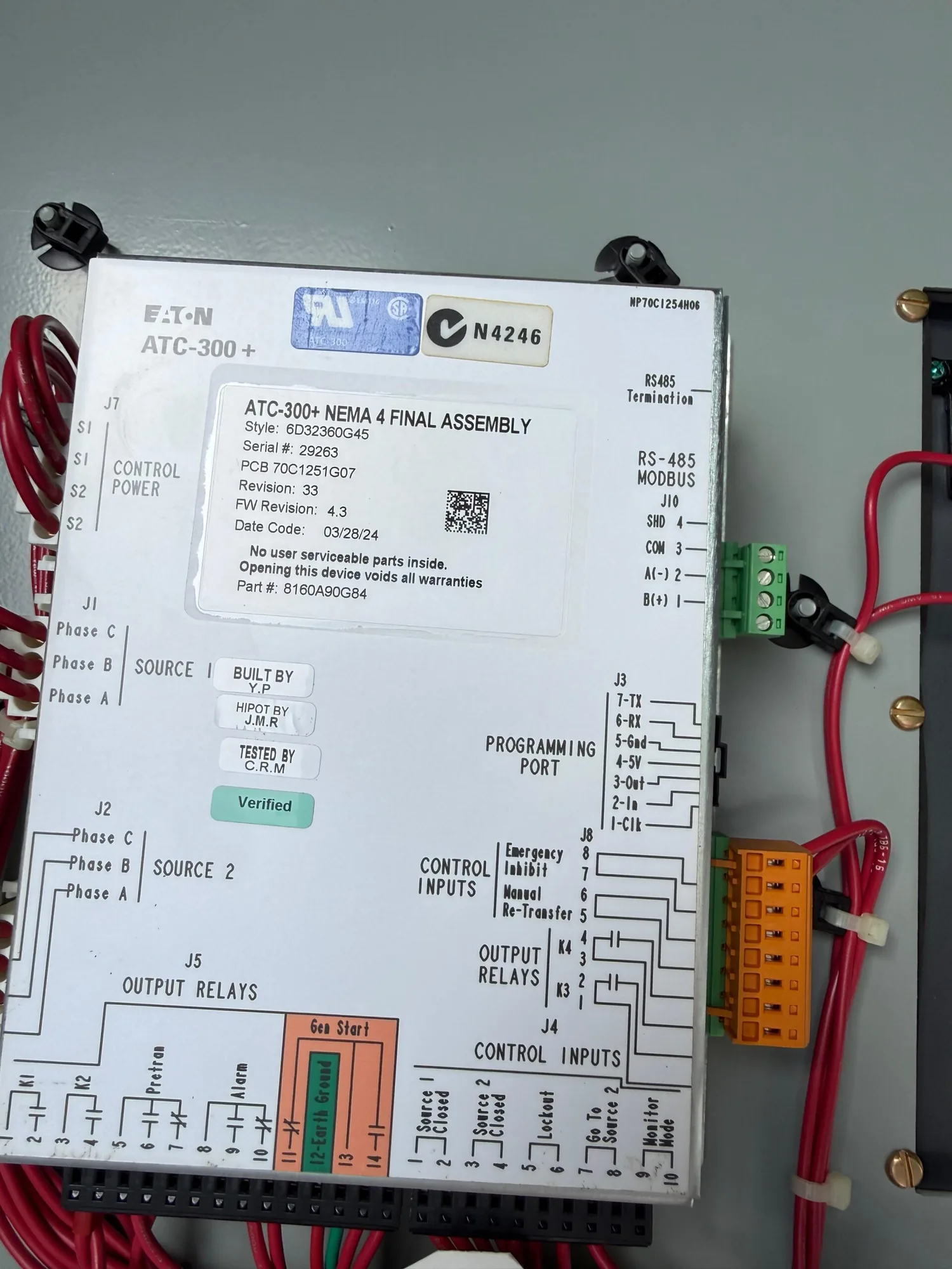 Eaton ATC-300 – 400AMP, 240V Automatic Transfer Switch