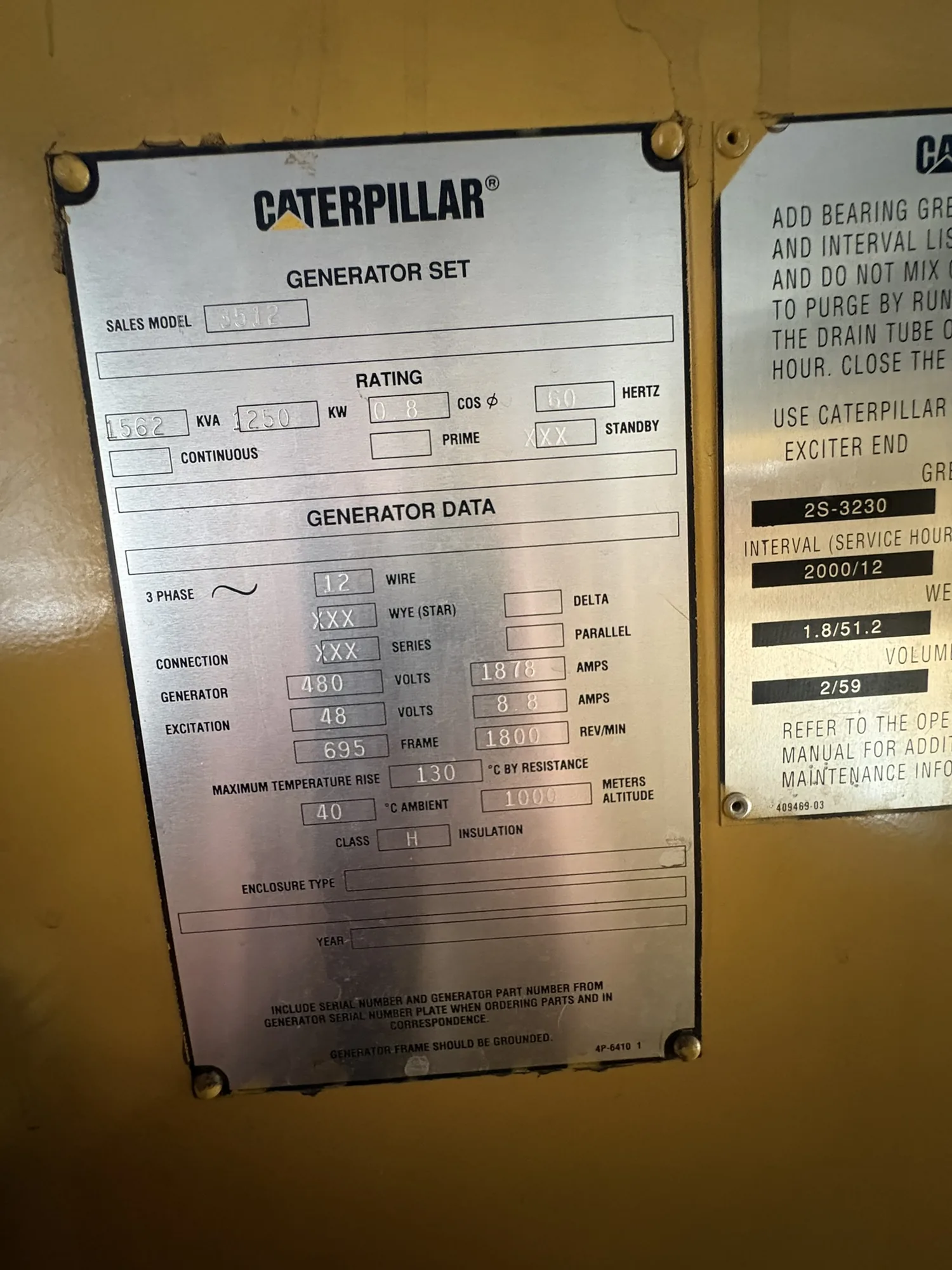 Caterpillar 3512 – 1250KW Enclosed Diesel Generator Set (2 AVAILABLE)