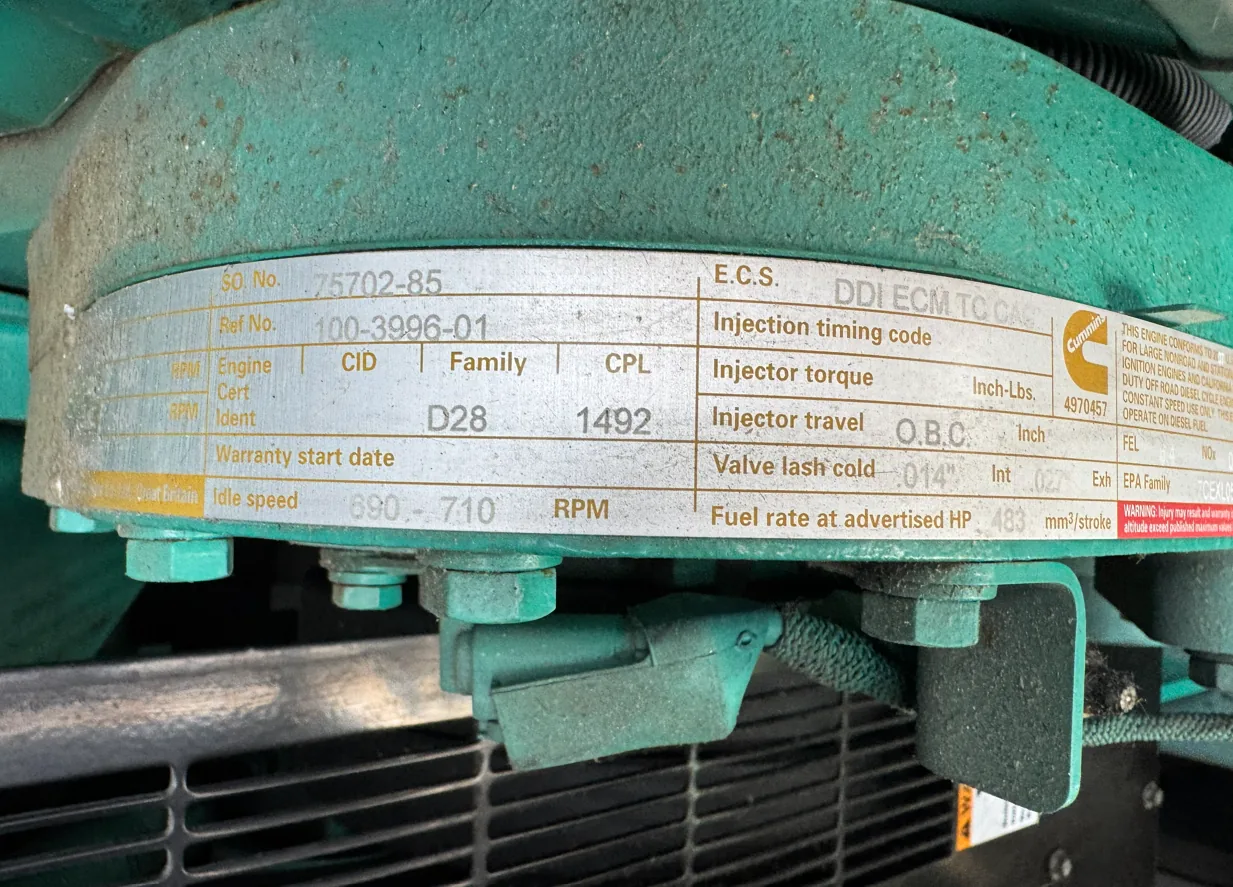 Cummins DQGAB / QSK50 – 1500KW Tier 2 Diesel Generator Set