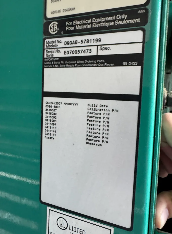 Cummins DQGAB / QSK50 – 1500KW Tier 2 Diesel Generator Set