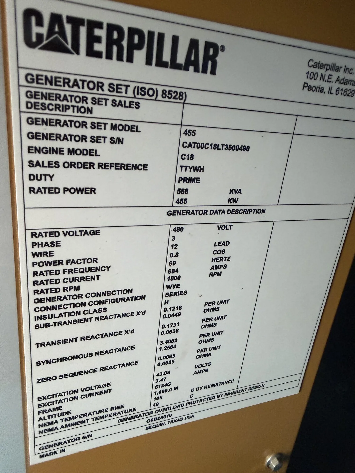 NEW Surplus CAT C18 – 500KW Tier 4 Final Diesel Generators – 2 Available