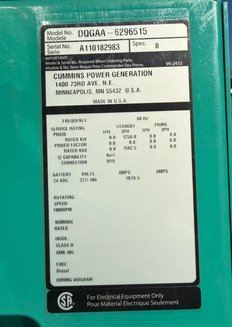 Stamford PI743B Generator End With PowerCommand Digital Panel