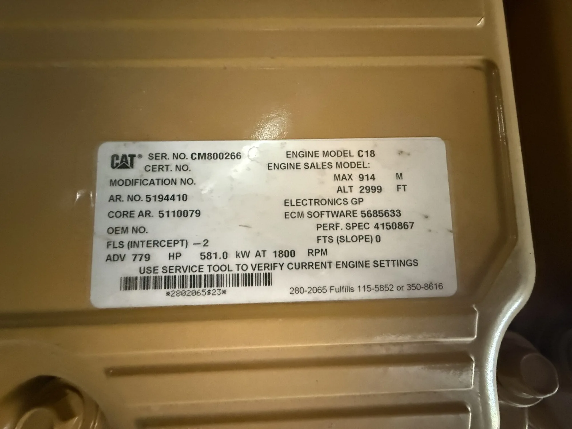 Caterpillar XQ570 – 500KW Tier 4 FINAL/CARB Diesel Generator Set W/Warranty