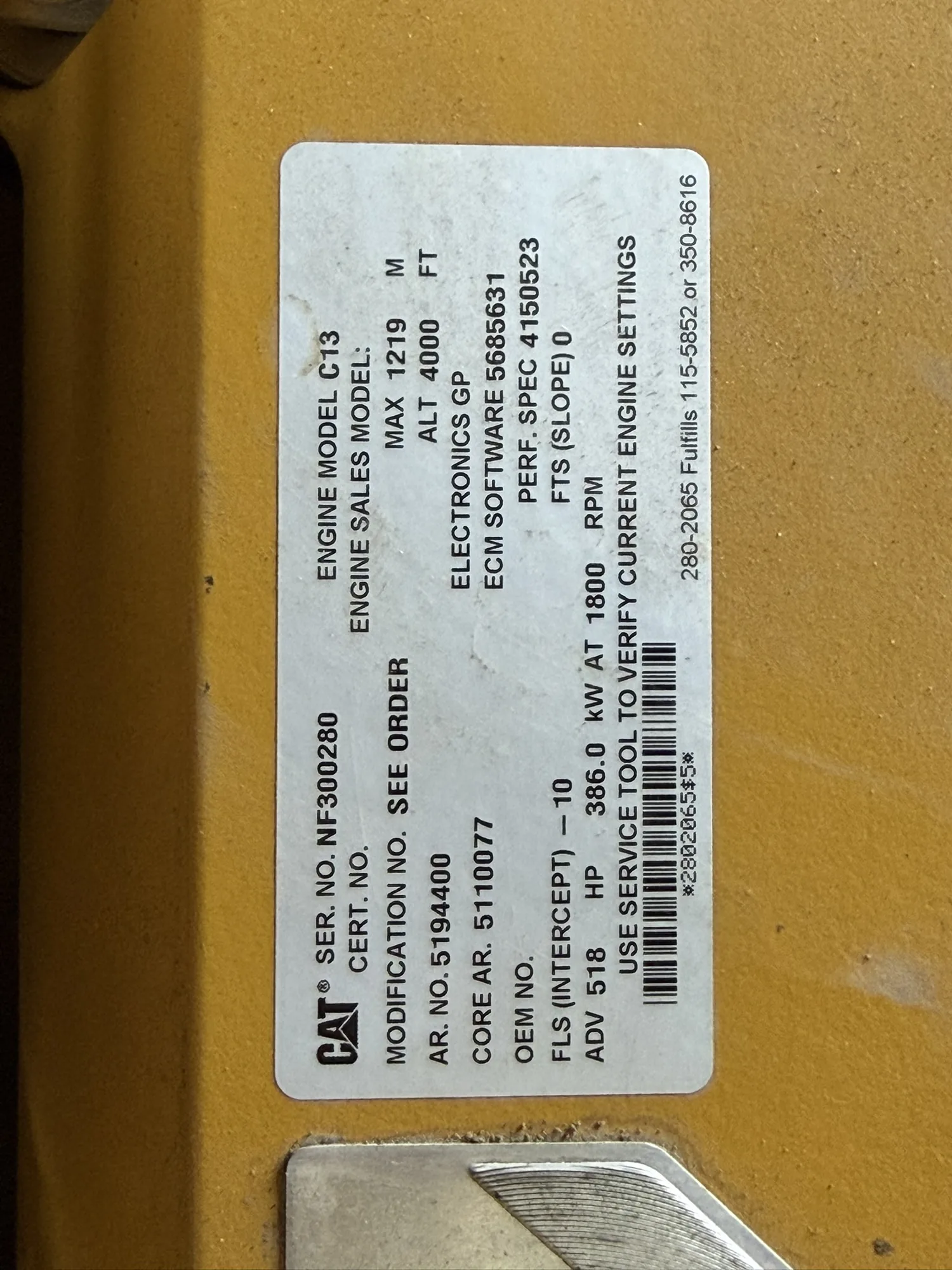 Caterpillar XQ425 – 375KW Tier 4 FINAL/CARB Rental Grade Power Module